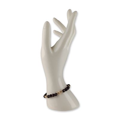 14K Gold Faceted Garnet Bead Strand Bracelet