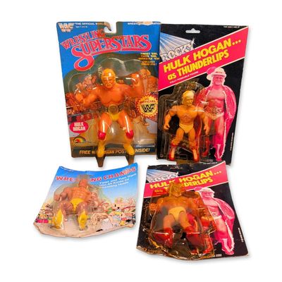 A Collection of Four Hulk Hogan Professional Wrestling Action Figurines
