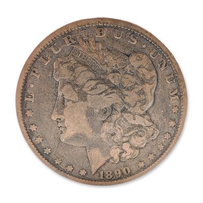 1890 US Morgan Silver Dollar Coin, Circulated