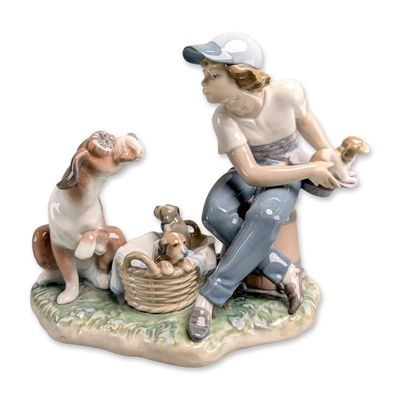 Lladro Spain This One's Mine Porcelain Figurine Model 5376, Signed & Dated by Juan Lladro