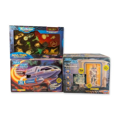 3pc Playmates and Galoob Star Trek The Next Generation Toy Collection