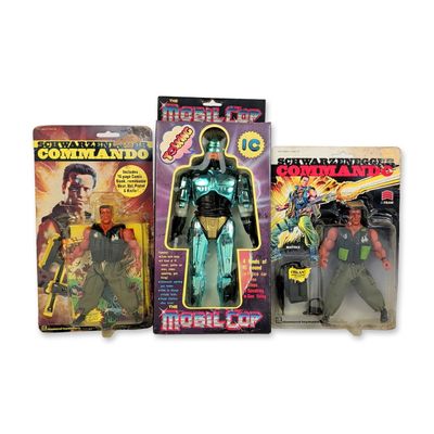 3pc Diamond Toymakers Commando and Electronic Mobil Cop Figurine Grouping