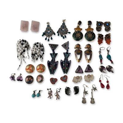 21 Pairs of Vintage and Contemporary Costume Earrings