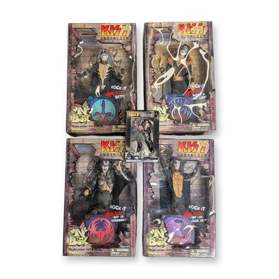 5pc Art Asylum KISS Destroyer Jack In The Box Figurines plus Christmas Ornament