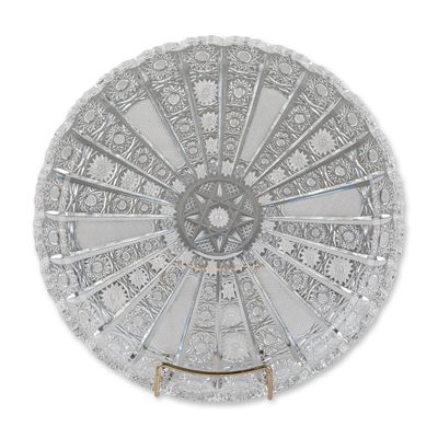 American Brilliant Style Cut Glass Platter