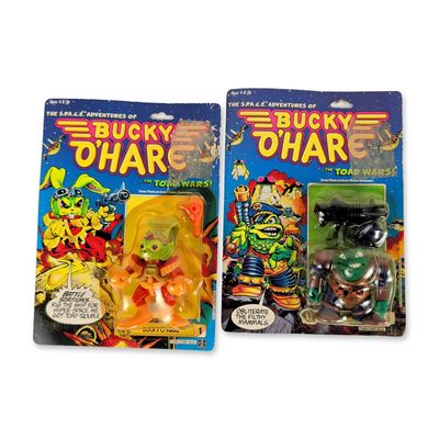 2pc Hasbro The S.P.A.C.E. Adventures of Bucky O'Hare Figurine Collection