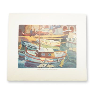 Charles Pardell Lithograph, Harbour, Numbered