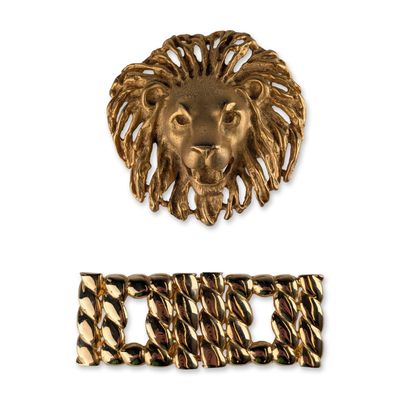 2pc Doreen Ryan and Gay Boyer Vintage Gold Tone Belt Buckles