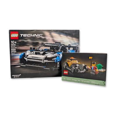 2pc LEGO Technic McLaren Senna GTR 42123 and Vintage Taxi 40532 Building Sets