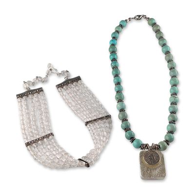 2pc Sterling Silver Beaded Necklaces