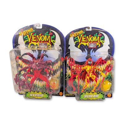 2pc Toy Biz Marvel Comics Spider-Man Venom Planet of the Symbiotes Figurines