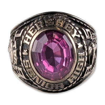 Hershey High School 1985 Pink Sapphire Class Ring