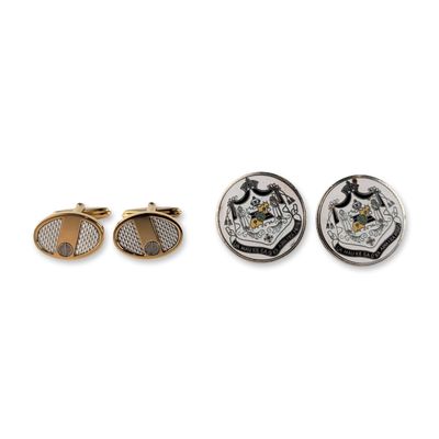 2 Pairs of Dunhill and Kingdom of Hawaii Enamel Cufflinks