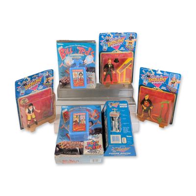 6pc Kenner and Ralston Bill and Ted Character Figures and Telephone Booths