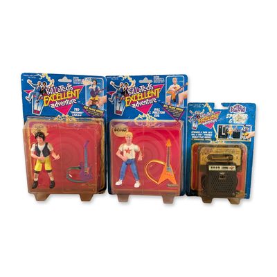 3pc Kenner Bill and Teds Excellent Adventure Action Figurines and Accessory