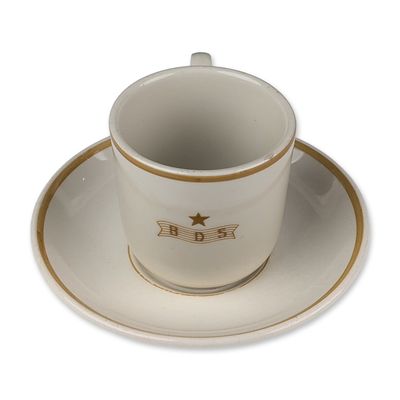 2pc Porsgrund and Dunn Bennett BDS Ironstone Demitasse Cup and Saucer Set
