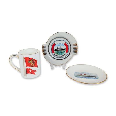 3pc Cunard Ocean Liner Tableware for White Star, Queen Elizabeth/2