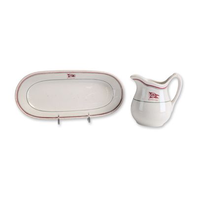 2pc Luckenbach Line Steamship China Creamer and Dish