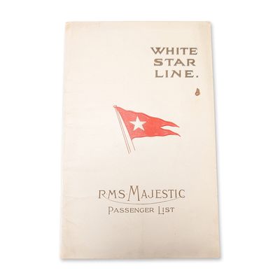White Star Line 1925 R.M.S. Majestic Passenger List