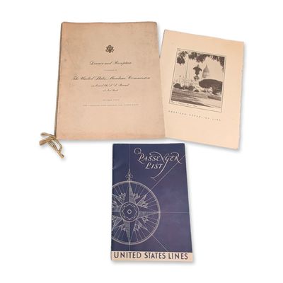 Three Vintage United States Lines and American Republics Line Ephemera Items
