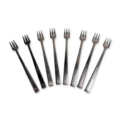 8pc Mid-Century Silverplate Moore-McCormack Lines Canape Forks