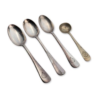 4pc Elkington and Duchess Silver Pacific Steam Navigation Co. Spoons