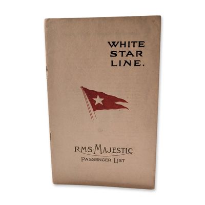 White Star Line RMS Majestic First Class Passenger List 1927