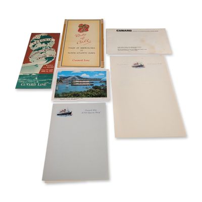 11pc Cunard Line RMS Queen Mary and Caronia Ephemera Collection