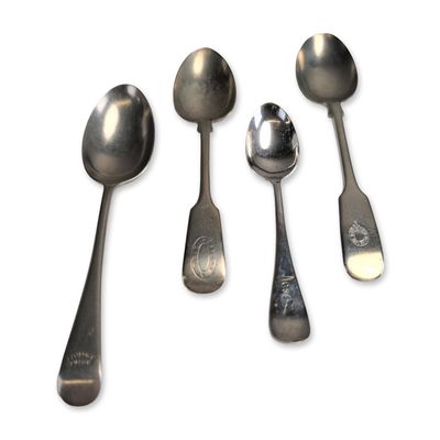 4pc Canadian Maritime Transportation Silver-Plated Teaspoons