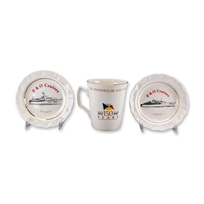 3pc P&O 150th Anniversary Commemorative Ceramics