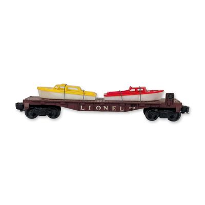 Lionel Postwar O-Gauge Flatcar With Boat Loads