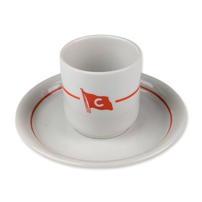 2pc Porsgrund Porselen for Ivaran Line Demitasse Cup and Saucer Set