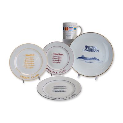 5pc Royal Caribbean International Ceramic Souvenir Plates & Cup