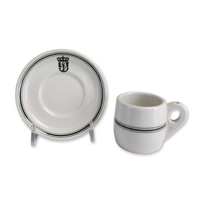 2pc Lloyd Triestino Shipping Company Richard Ginori Italian Porcelain Espresso Set