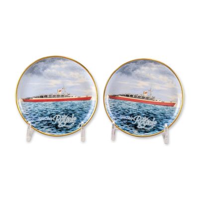 2pc Kaiser Porcelain StarShip Royale Coasters