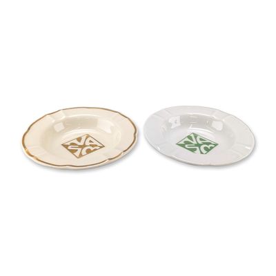 2pc Holland America Line NASM Porcelain Ashtrays