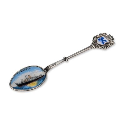 Fritz Reu TS Bremen  800 Silver Souvenir Spoon