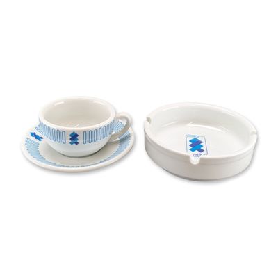 3pc Richard Ginori for Sitmar Cruises Porcelain Cup, Saucer and Ashtray
