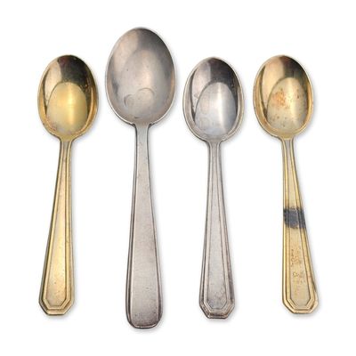 4pc Broggi Italian Art Deco Silver-Plated Spoons