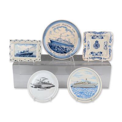 5pc Collection of Holland-America Line Ceramic Trinket Dishes and Ashtray