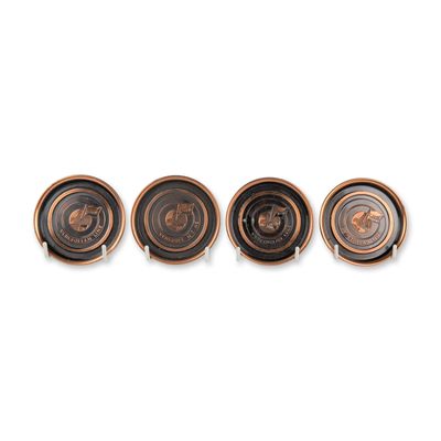 4pc Hyde Park Venezuelan Line Coasters