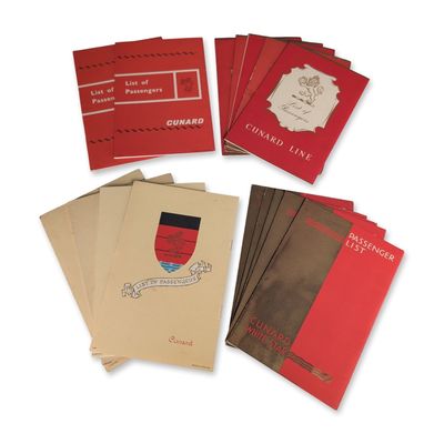 16pc Cunard Line Passenger List Booklets 1950s-1960s