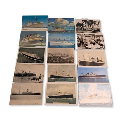 15pc Collection of Vintage Maritime and Ocean Liner Postcards