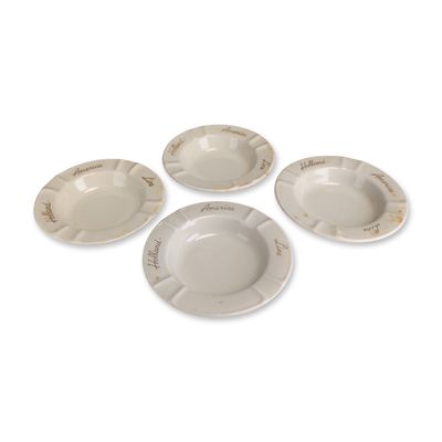 4pc Petrus Regout & Co. and Mosa Maastricht Holland-America Line Porcelain Ashtrays
