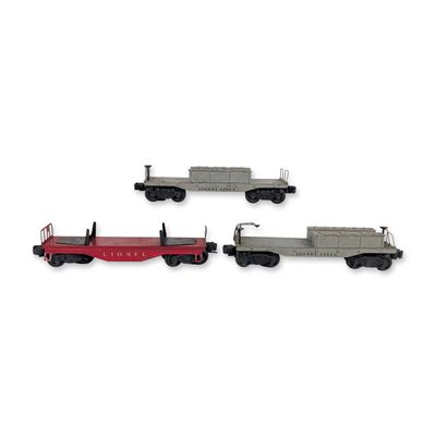 Trio of Lionel O Gauge Model Train Freight Cars