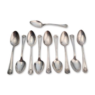 10pc Collection of Munson Steamship Line Silver-Plated Demitasse Spoons