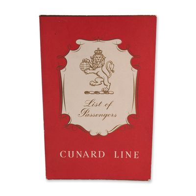 Cunard Line 1960 RMS Queen Mary First Class Passenger List