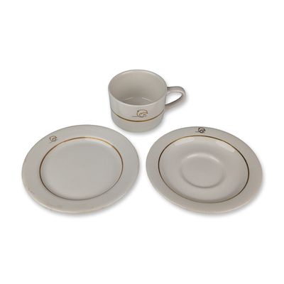 3pc Medallion Sterling China Company Dolphin Tea Service Set