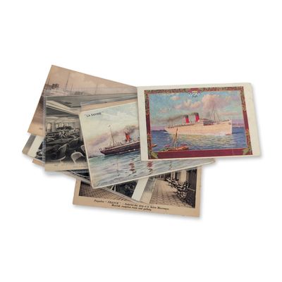 10pc Collection of French Line Ocean Liner Postcards