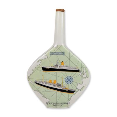 Vintage Anton Riemerschmid NDL Bremen Ocean Liner Souvenir Decanter Bottle